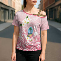 Guam Fishhook Mix Guasali Flowers Cross Shoulder Shirt Dreaming Coral