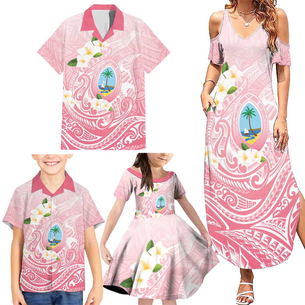Guam Fishhook Mix Guasali Flowers Family Matching Summer Maxi Dress and Hawaiian Shirt Dreaming Coral LT7 - Polynesian Pride