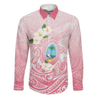 Guam Fishhook Mix Guasali Flowers Family Matching Tank Maxi Dress and Hawaiian Shirt Dreaming Coral LT7 Dad's Shirt - Long Sleeve Pink - Polynesian Pride