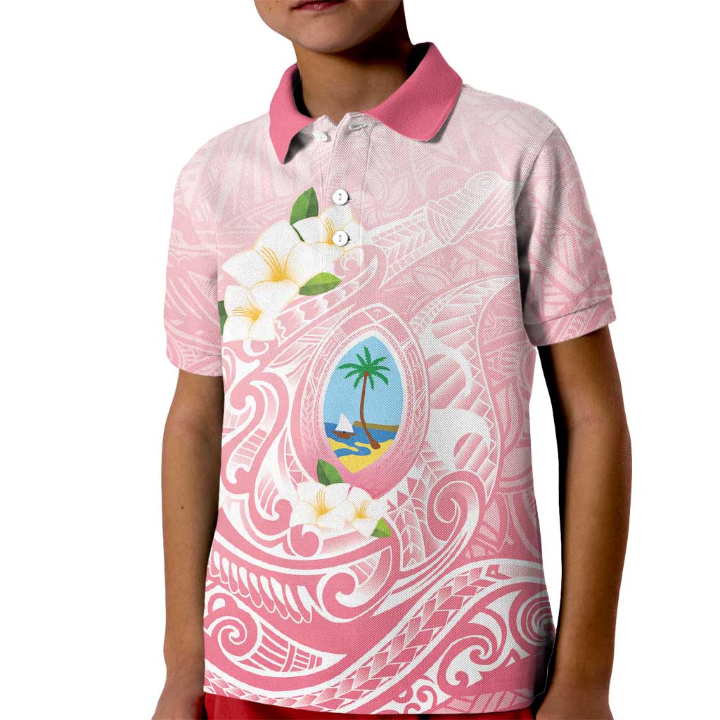 Guam Fishhook Mix Guasali Flowers Kid Polo Shirt Dreaming Coral