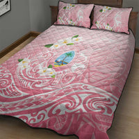 Guam Fishhook Mix Guasali Flowers Quilt Bed Set Dreaming Coral