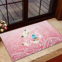 Guam Fishhook Mix Guasali Flowers Rubber Doormat Dreaming Coral