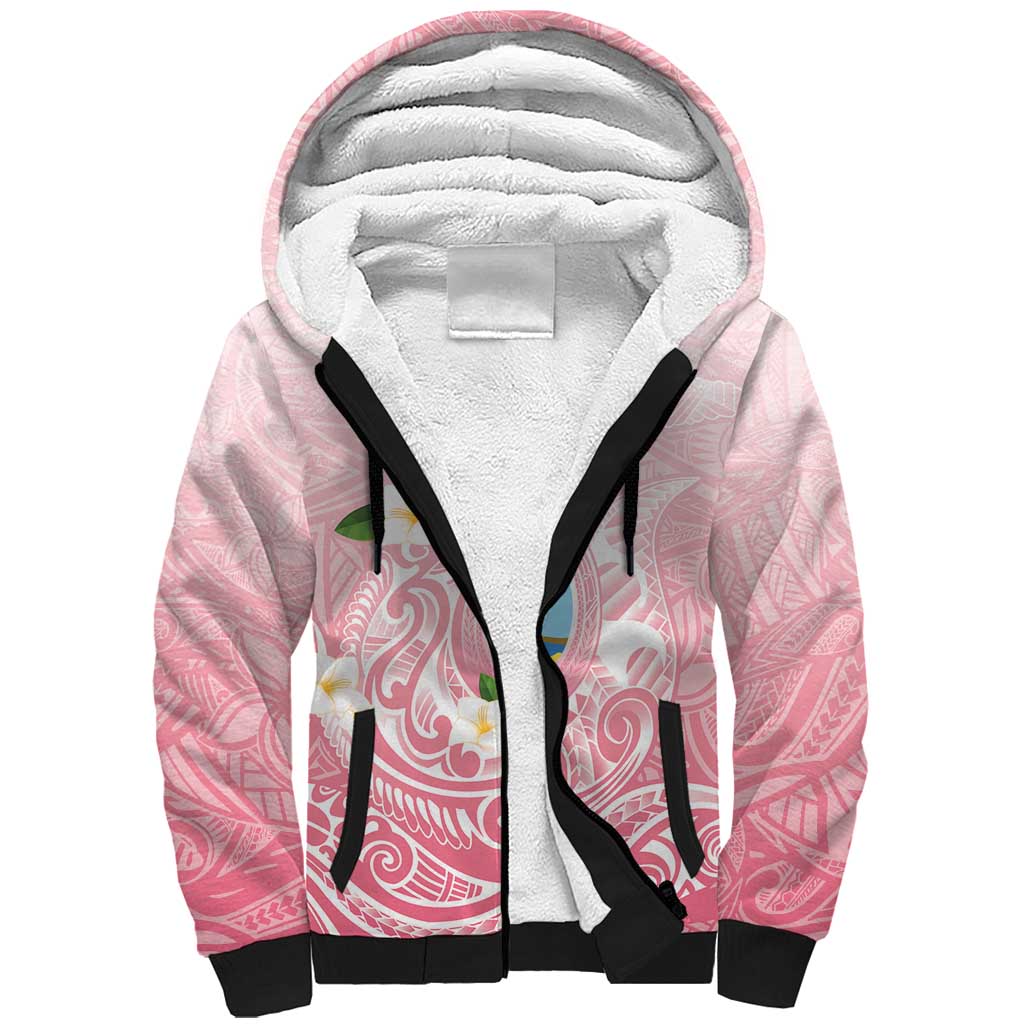 Guam Fishhook Mix Guasali Flowers Sherpa Hoodie Dreaming Coral