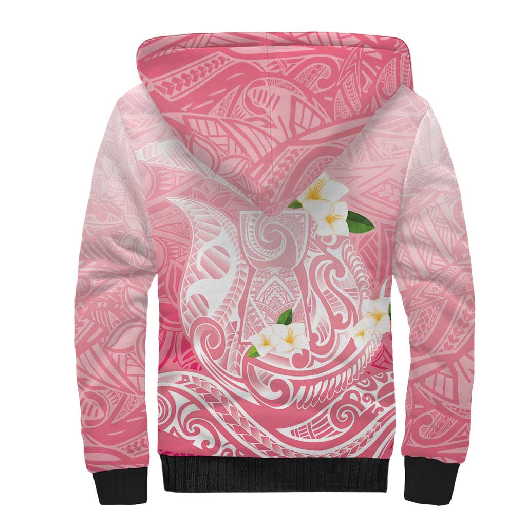 Guam Fishhook Mix Guasali Flowers Sherpa Hoodie Dreaming Coral