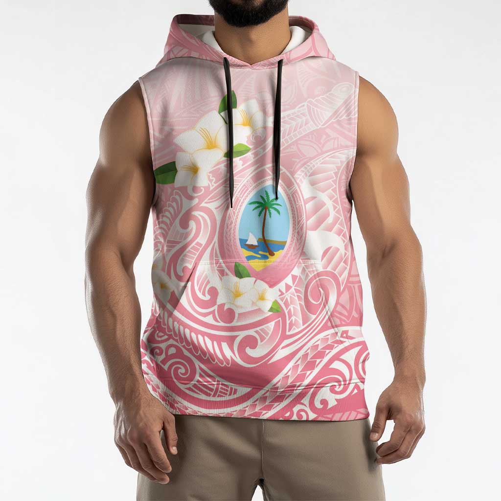 Guam Fishhook Mix Guasali Flowers Sleeveless Hoodie Dreaming Coral