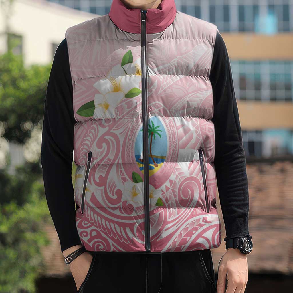 Guam Fishhook Mix Guasali Flowers Sleeveless Puffer Jacket Dreaming Coral