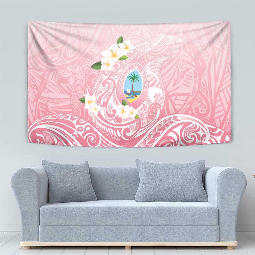 Guam Fishhook Mix Guasali Flowers Tapestry Dreaming Coral