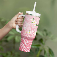 Guam Fishhook Mix Guasali Flowers Tumbler With Handle Dreaming Coral