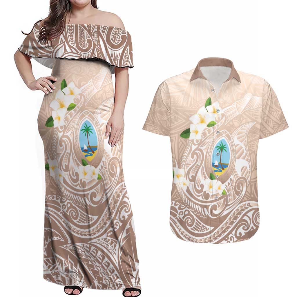 Guam Fishhook Mix Guasali Flowers Couples Matching Off Shoulder Maxi Dress and Hawaiian Shirt Dreaming Hazel