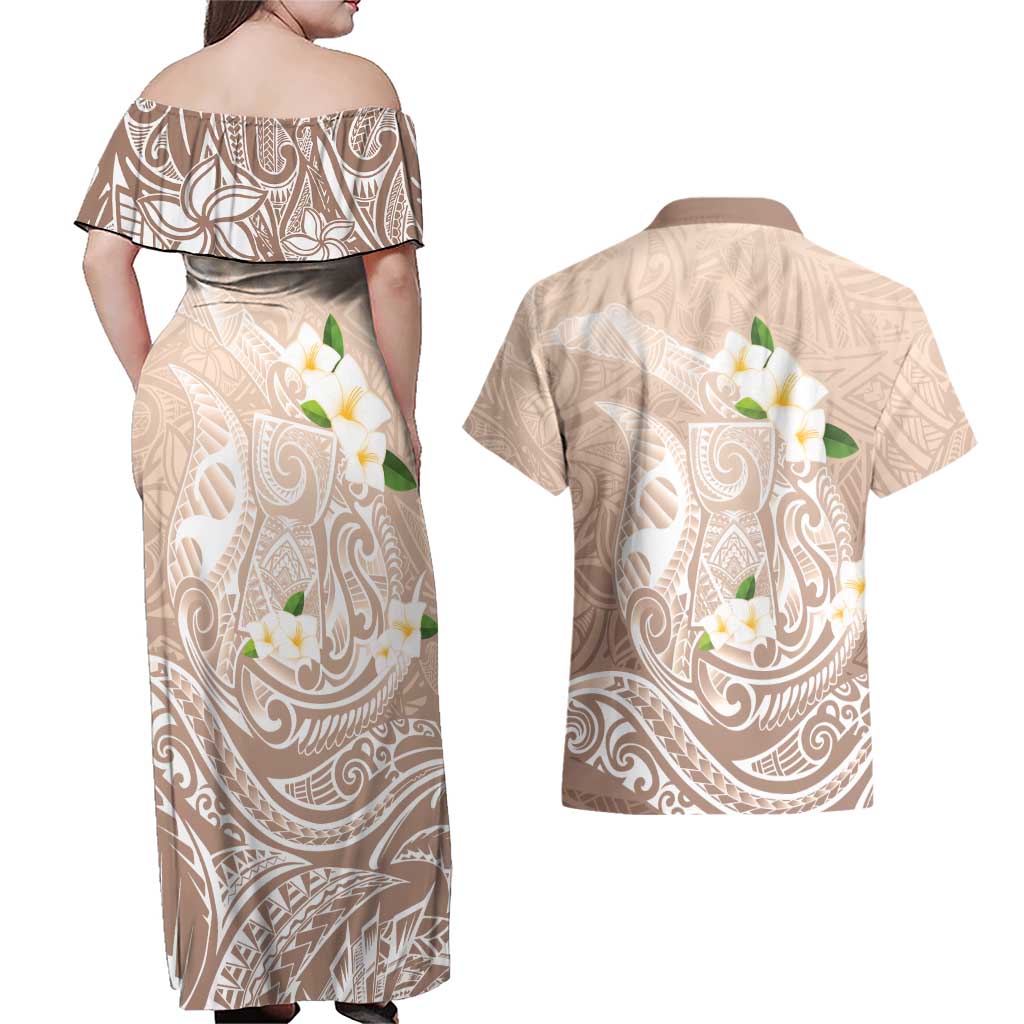 Guam Fishhook Mix Guasali Flowers Couples Matching Off Shoulder Maxi Dress and Hawaiian Shirt Dreaming Hazel