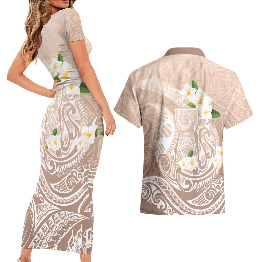 Guam Fishhook Mix Guasali Flowers Couples Matching Short Sleeve Bodycon Dress and Hawaiian Shirt Dreaming Hazel