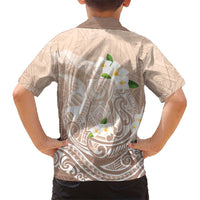Guam Fishhook Mix Guasali Flowers Family Matching Off The Shoulder Long Sleeve Dress and Hawaiian Shirt Dreaming Hazel LT7 - Polynesian Pride