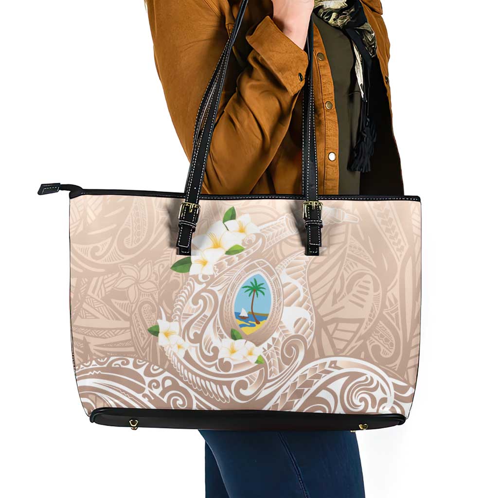 Guam Fishhook Mix Guasali Flowers Leather Tote Bag Dreaming Hazel