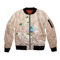 Guam Fishhook Mix Guasali Flowers Sleeve Zip Bomber Jacket Dreaming Hazel