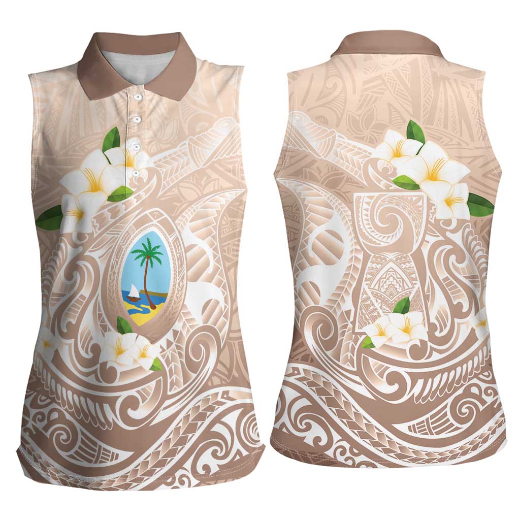 Guam Fishhook Mix Guasali Flowers Women Sleeveless Polo Shirt Dreaming Hazel