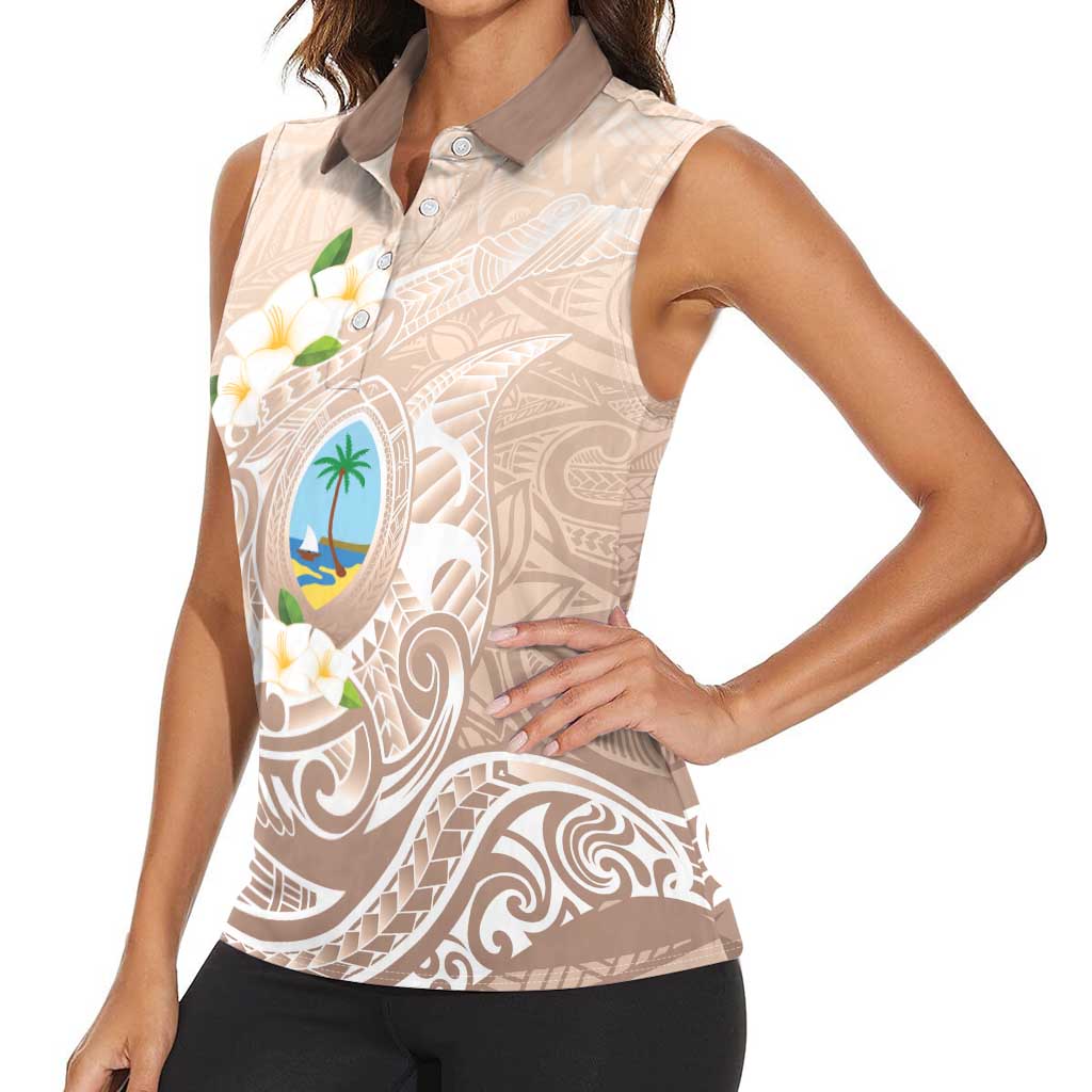 Guam Fishhook Mix Guasali Flowers Women Sleeveless Polo Shirt Dreaming Hazel