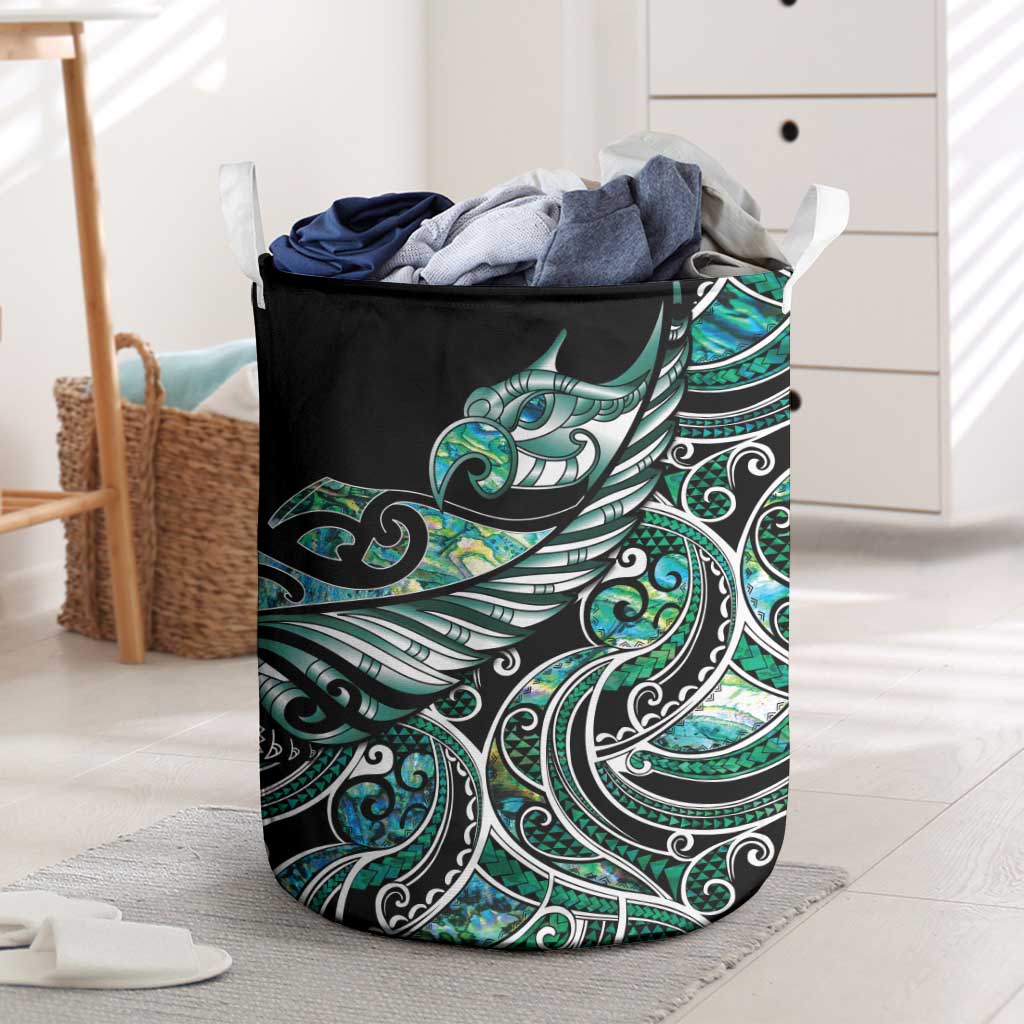 Maori Matariki - Manaia Laundry Basket Emerald Paua Shell