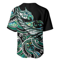 Maori Matariki - Manaia Baseball Jersey Emerald Paua Shell