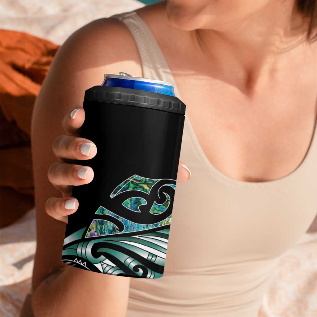 Maori Matariki - Manaia 4 in 1 Can Cooler Tumbler Emerald Paua Shell