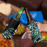 Maori Matariki - Manaia 4 in 1 Can Cooler Tumbler Emerald Paua Shell