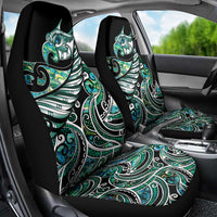 Maori Matariki - Manaia Car Seat Cover Emerald Paua Shell