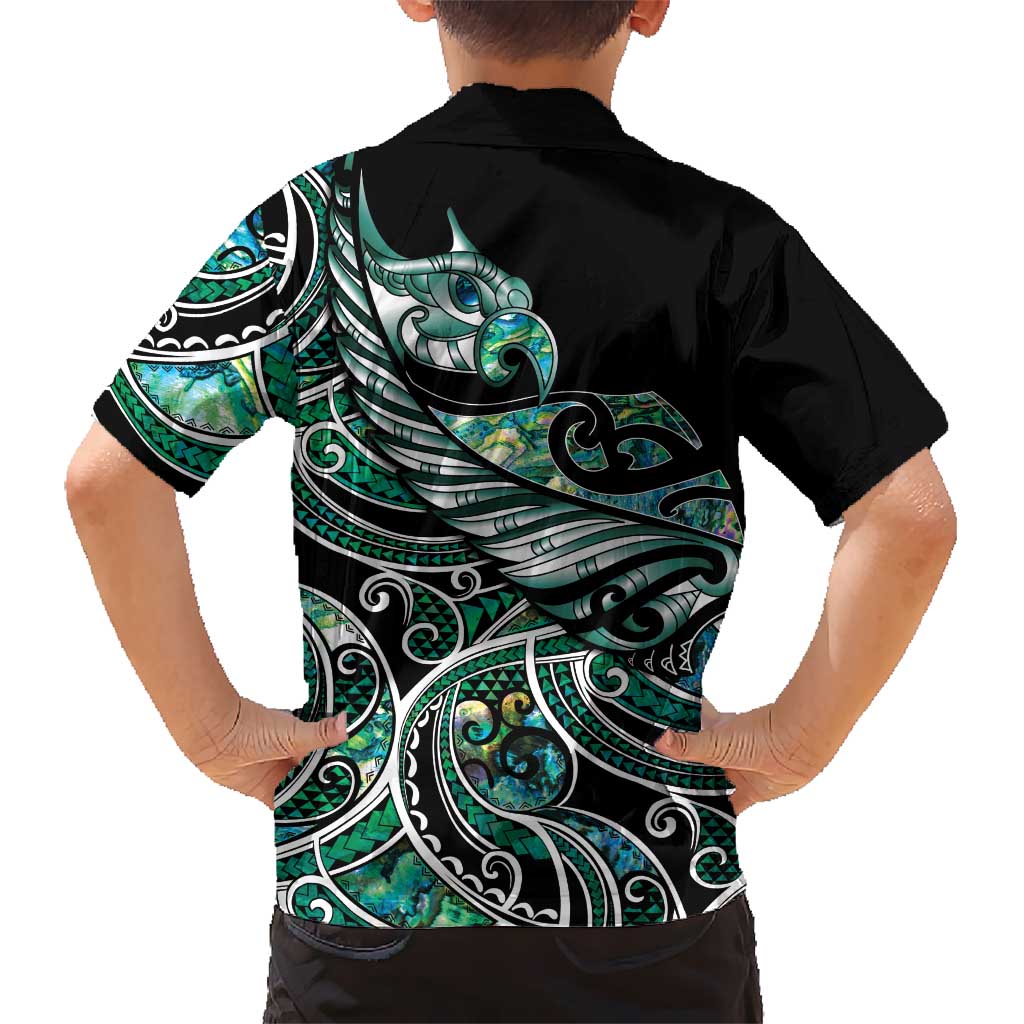 Maori Matariki - Manaia Family Matching Summer Maxi Dress and Hawaiian Shirt Emerald Paua Shell