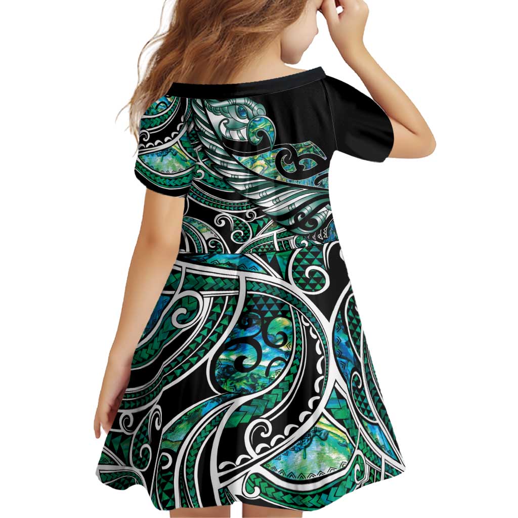 Maori Matariki - Manaia Family Matching Summer Maxi Dress and Hawaiian Shirt Emerald Paua Shell