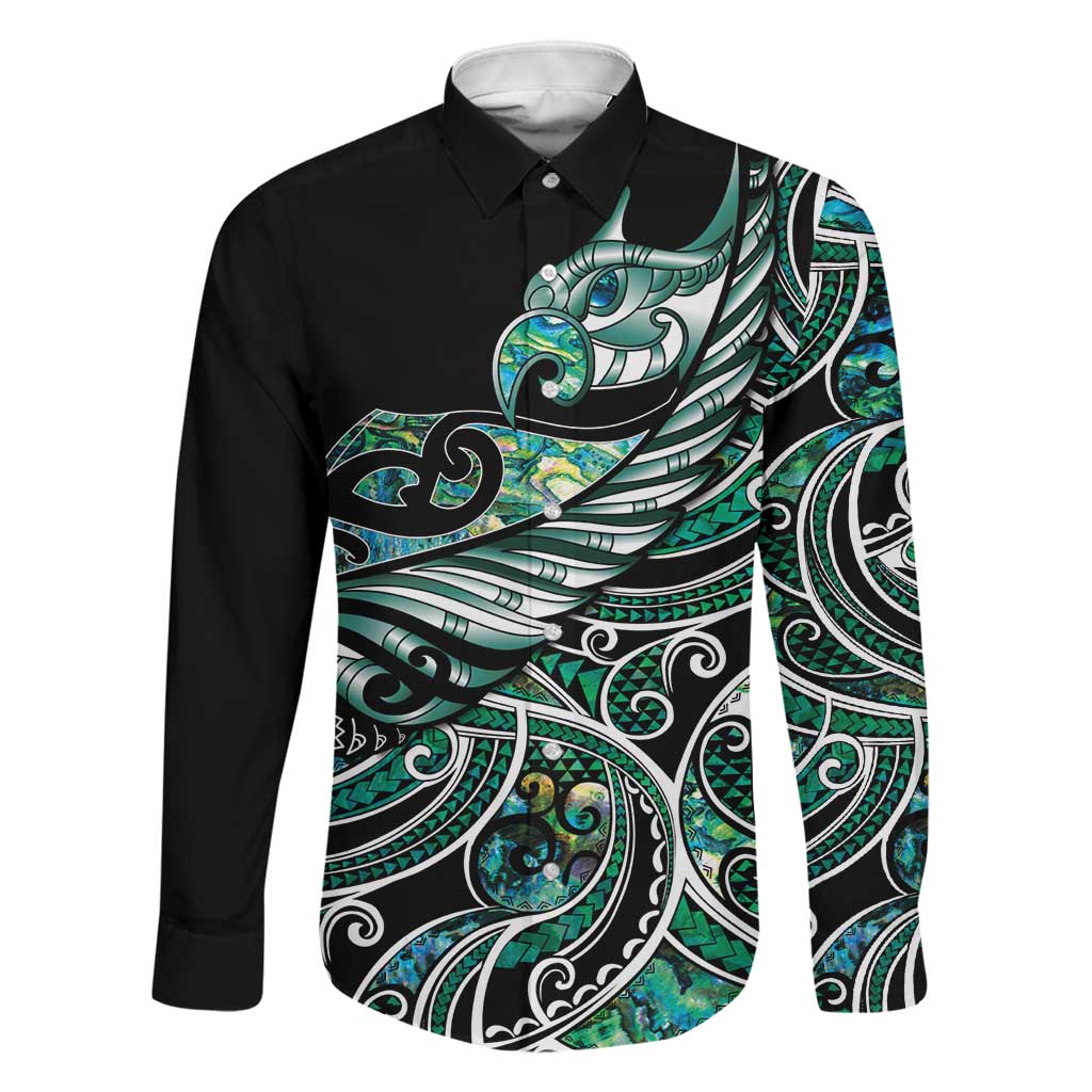 Maori Matariki - Manaia Family Matching Tank Maxi Dress and Hawaiian Shirt Emerald Paua Shell