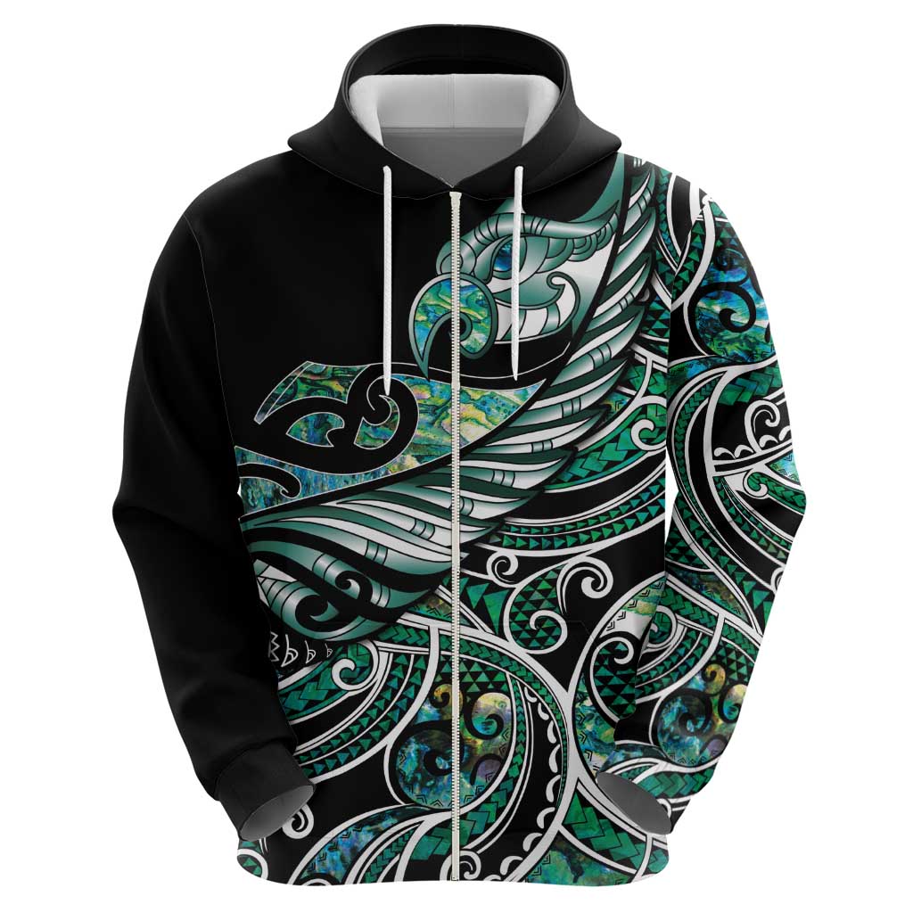 Maori Matariki - Manaia Hoodie Emerald Paua Shell