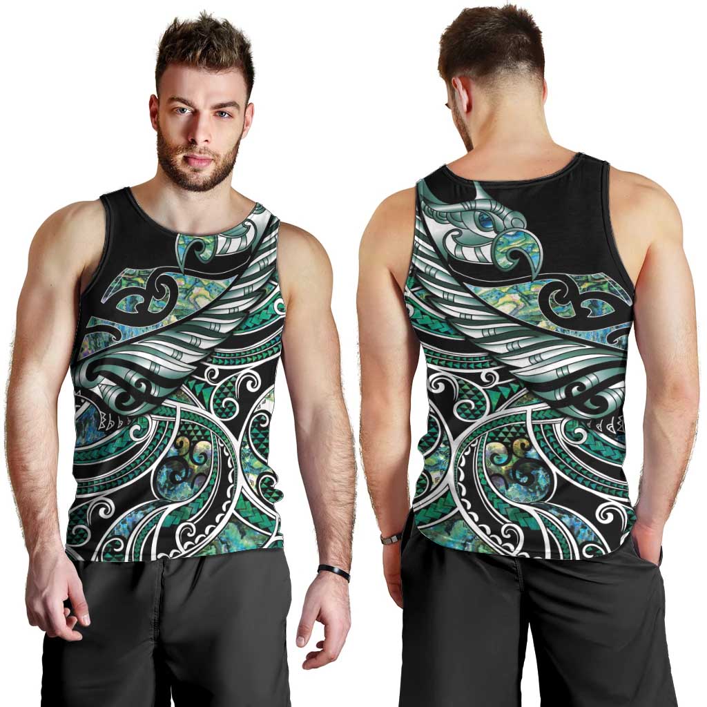 Maori Matariki - Manaia Men Tank Top Emerald Paua Shell