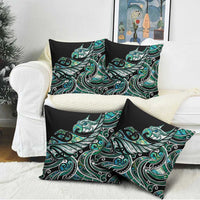 Maori Matariki - Manaia Pillow Cover Emerald Paua Shell