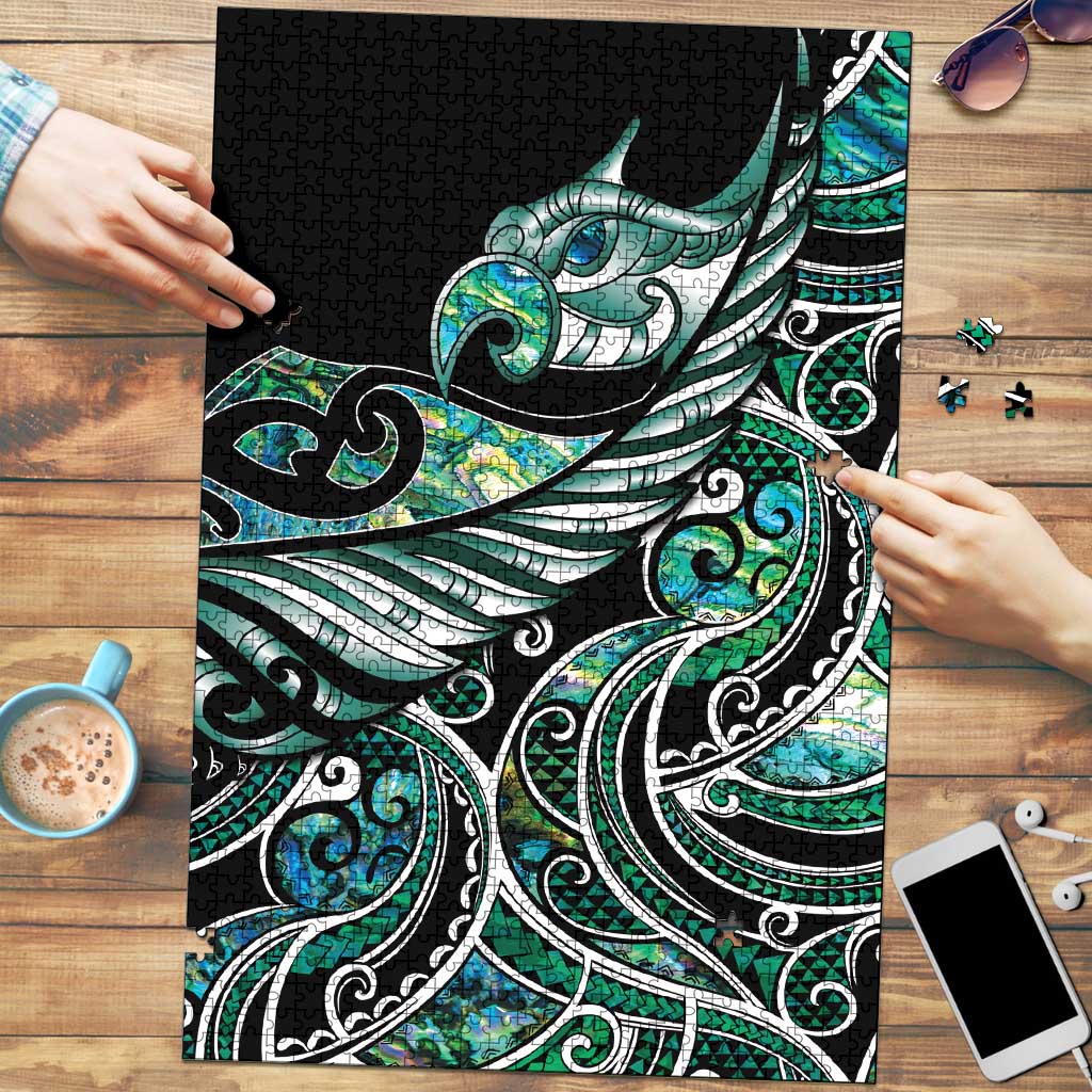 Maori Matariki - Manaia Puzzle Emerald Paua Shell
