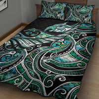 Maori Matariki - Manaia Quilt Bed Set Emerald Paua Shell