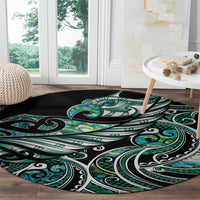 Maori Matariki - Manaia Round Carpet Emerald Paua Shell