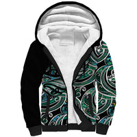 Maori Matariki - Manaia Sherpa Hoodie Emerald Paua Shell