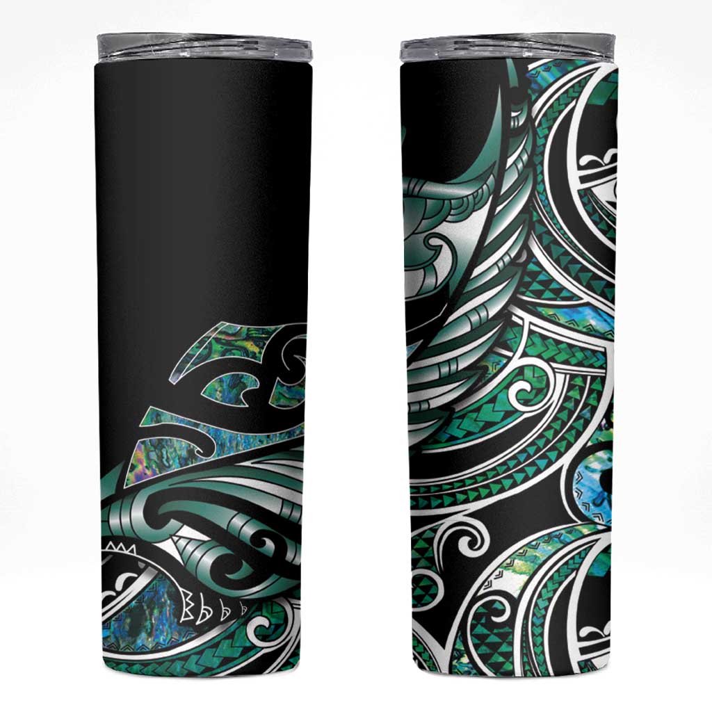 Maori Matariki - Manaia Skinny Tumbler Emerald Paua Shell