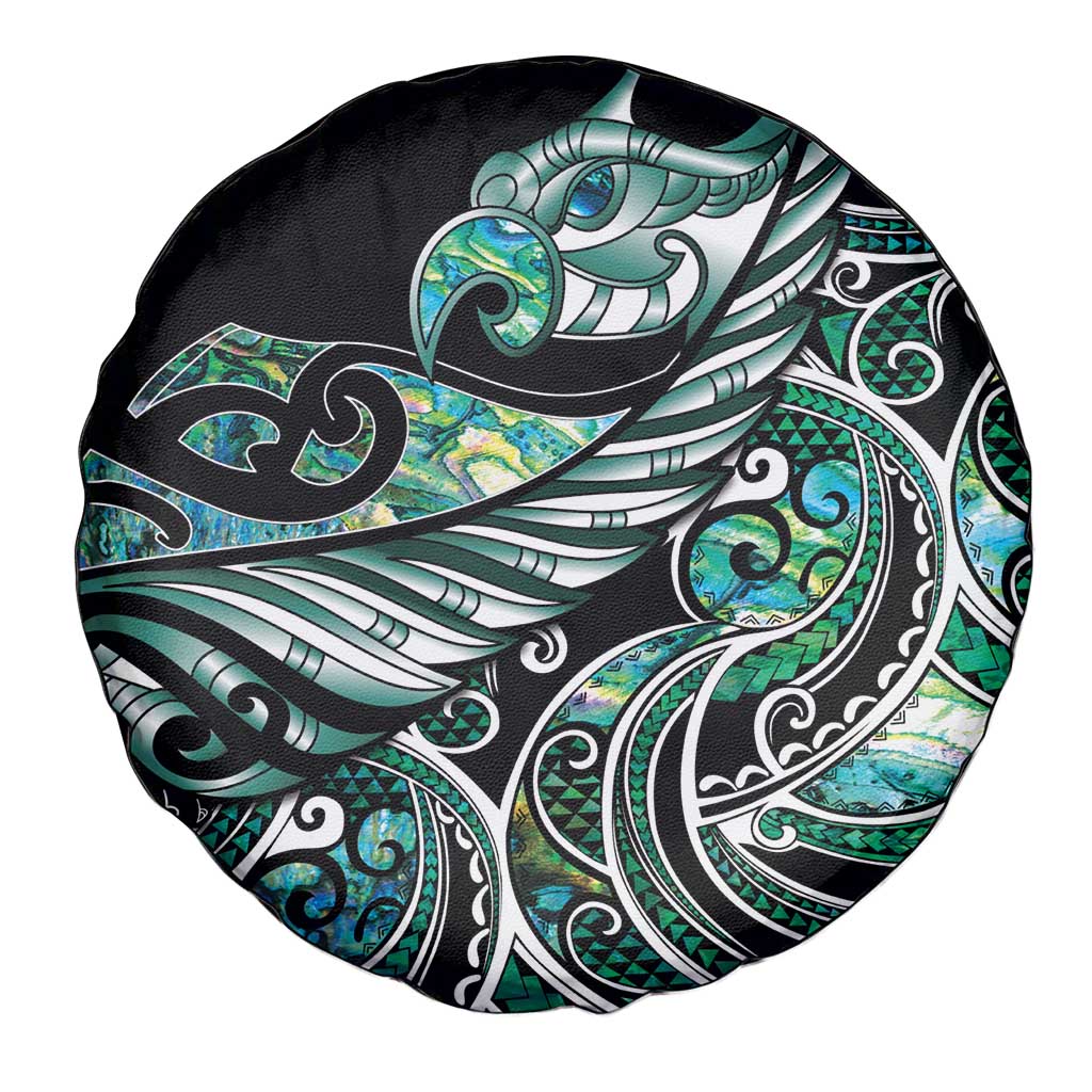 Maori Matariki - Manaia Spare Tire Cover Emerald Paua Shell