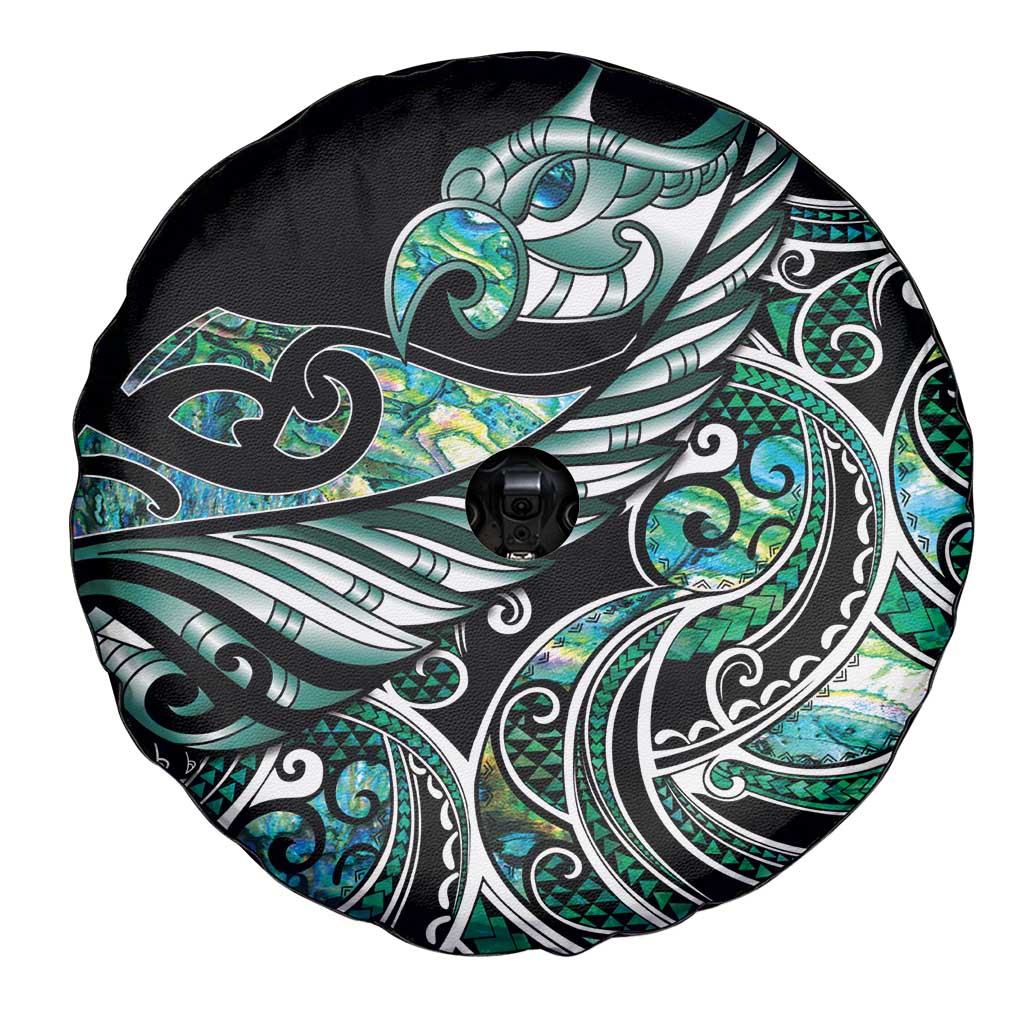 Maori Matariki - Manaia Spare Tire Cover Emerald Paua Shell