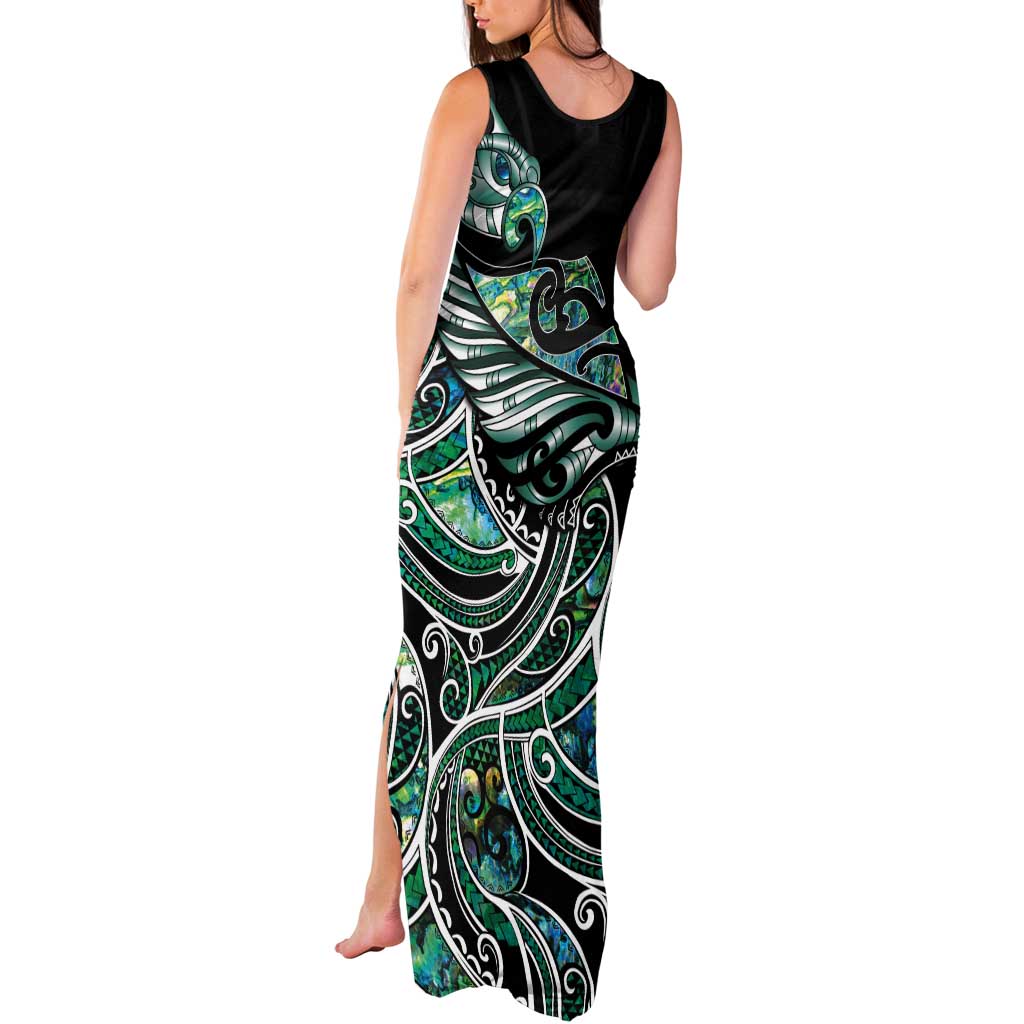 Maori Matariki - Manaia Tank Maxi Dress Emerald Paua Shell