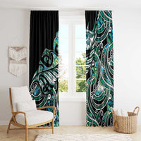 Maori Matariki - Manaia Window Curtain Emerald Paua Shell