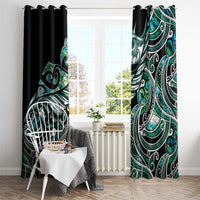 Maori Matariki - Manaia Window Curtain Emerald Paua Shell