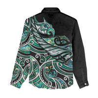 Maori Matariki - Manaia Women Casual Shirt Emerald Paua Shell