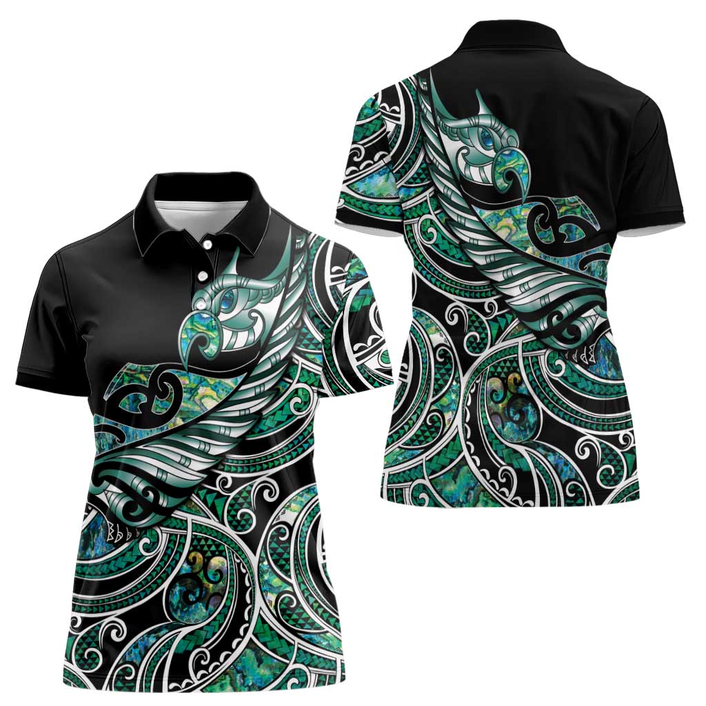 Maori Matariki - Manaia Women Polo Shirt Emerald Paua Shell