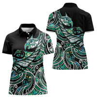 Maori Matariki - Manaia Women Polo Shirt Emerald Paua Shell