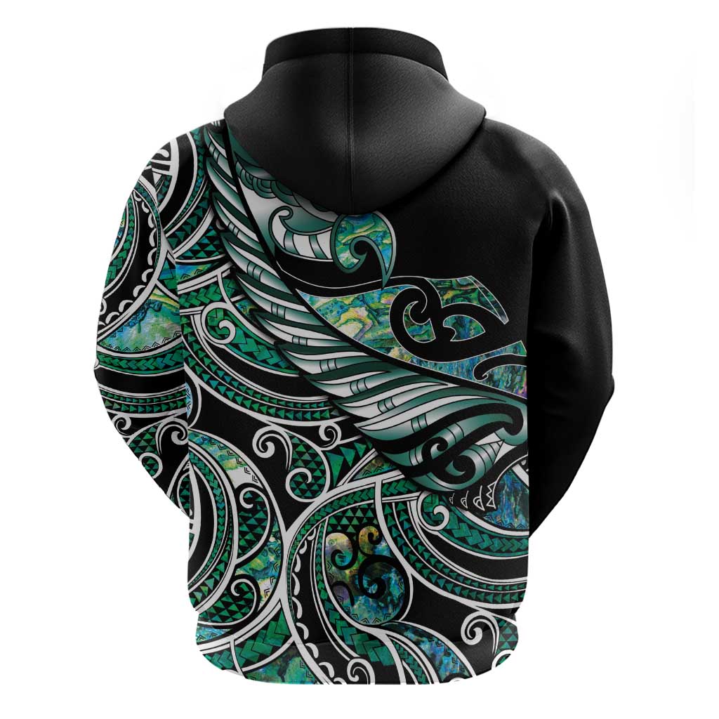 Maori Matariki - Manaia Zip Hoodie Emerald Paua Shell