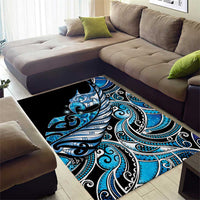 Maori Matariki - Manaia Area Rug Galaxy Blue Paua Shell