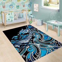 Maori Matariki - Manaia Area Rug Galaxy Blue Paua Shell