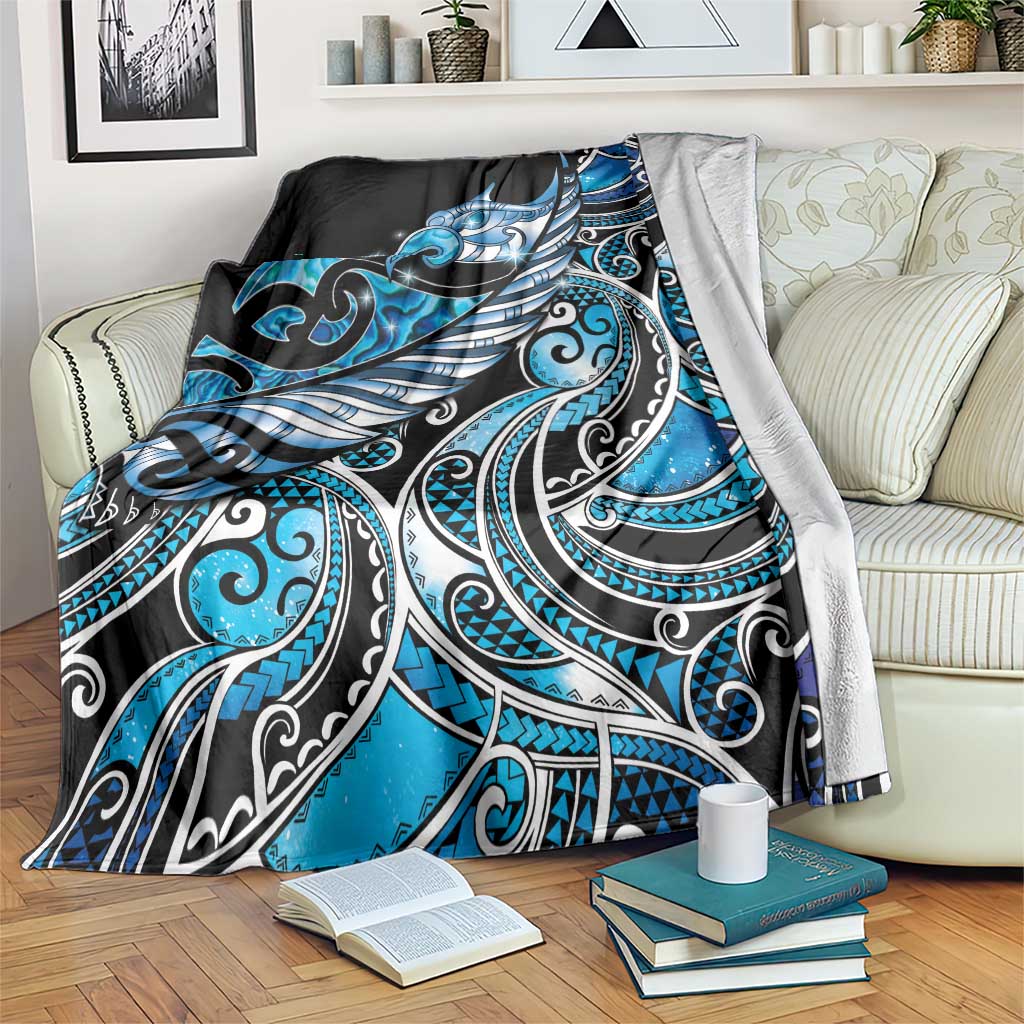 Maori Matariki - Manaia Blanket Galaxy Blue Paua Shell