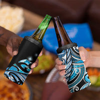 Maori Matariki - Manaia 4 in 1 Can Cooler Tumbler Galaxy Blue Paua Shell