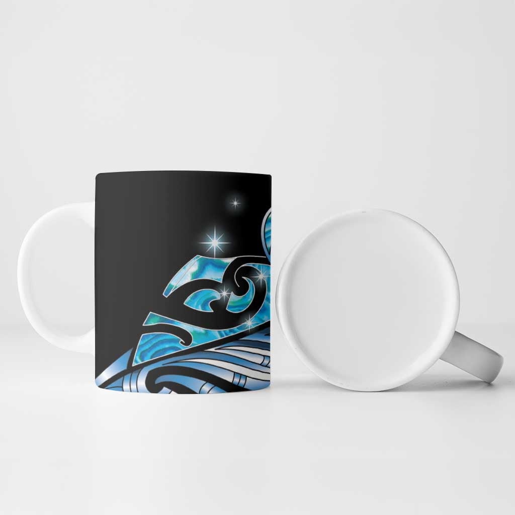 Maori Matariki - Manaia Ceramic Mug Galaxy Blue Paua Shell